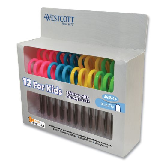 Picture of Westcott® Kids Scissors with Antimicrobial Protection, 5" Blunt, 12/Pack