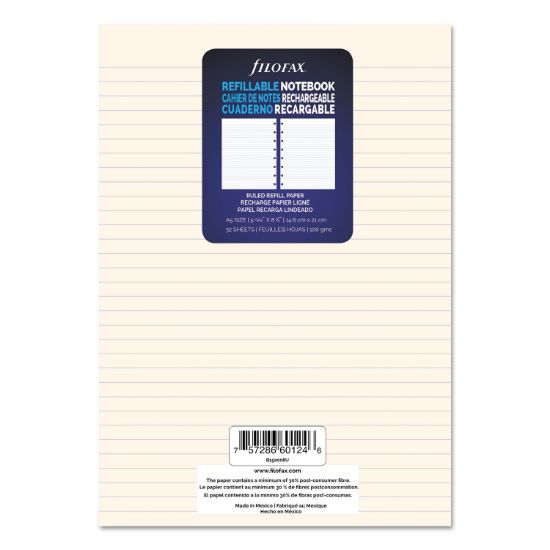 Picture of Filofax® Notebook Refill, Ruled, 8 1/4 x 5 13/16, Cream, 32 Sheets/Pack