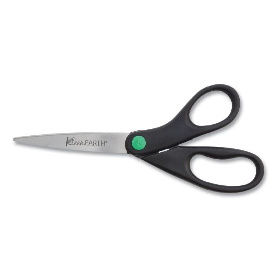 Picture of Westcott® KleenEarth Recycled Stainless Steel Scissors, 8" Straight, Black