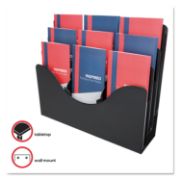 Picture of deflecto® Three-Tier Document Organizer With Dividers, 14w x 3 1/2d x 11 1/2h, Black