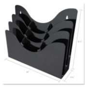 Picture of deflecto® Three-Tier Document Organizer With Dividers, 14w x 3 1/2d x 11 1/2h, Black