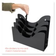 Picture of deflecto® Three-Tier Document Organizer With Dividers, 14w x 3 1/2d x 11 1/2h, Black
