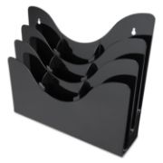 Picture of deflecto® Three-Tier Document Organizer With Dividers, 14w x 3 1/2d x 11 1/2h, Black