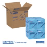 Picture of Kimtech* KIMTEX Wipers, 1/4 Fold, 12 1/2 x 13, Blue, 66/Box, 8 Boxes/Carton