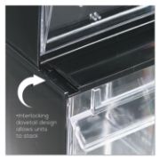 Picture of deflecto® Tilt Bin Plastic Storage System, 3 Bins, 23 5/8 x 7 3/4 x 9 1/2, Black