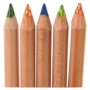 Picture of Koh-I-Noor Tri-Tone Color Pencils, 3.8 mm, Assorted Tri-Tone Lead Colors, Tan Barrel, Dozen