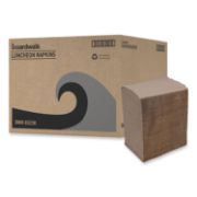 Picture of Boardwalk® 1/4-Fold Lunch Napkins, 1-Ply, 12 x 12, Kraft, 500/Pack, 12 Packs/Carton