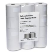 Picture of PM Company® Paper Rolls, One Ply Cash Register/Add Roll, 2 1/4" x 150 ft, White, 12/Pack