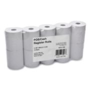 Picture of PM Company® Single Ply Thermal Cash Register/POS Rolls, 3 1/8" x 230 ft., White, 10/Pk