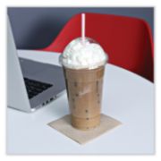 Picture of Boardwalk® Beverage Napkins, 1-Ply, 9.5" x 9.5", Kraft, 500/Pack, 8 Packs/Carton