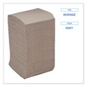 Picture of Boardwalk® Beverage Napkins, 1-Ply, 9.5" x 9.5", Kraft, 500/Pack, 8 Packs/Carton