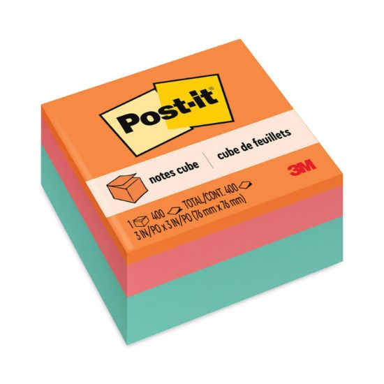 Picture of Post-it® Notes Original Cubes, 3 x 3, Aqua Wave, 470-Sheet