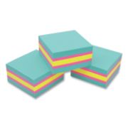 Picture of Post-it® Notes Super Sticky Notes Cube, 3 x 3, Bright Blue, Bright Green, Bright Pink, 360 Sheets/Cube, 3 Cubes/Pack