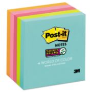 Picture of Post-it® Notes Super Sticky Pads in Miami Colors, 3 x 3, 90/Pad, 5 Pads/Pack