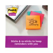Picture of Post-it® Notes Super Sticky Pads in Miami Colors, Lined, 4 x 4, 90/Pad, 6 Pads/Pack