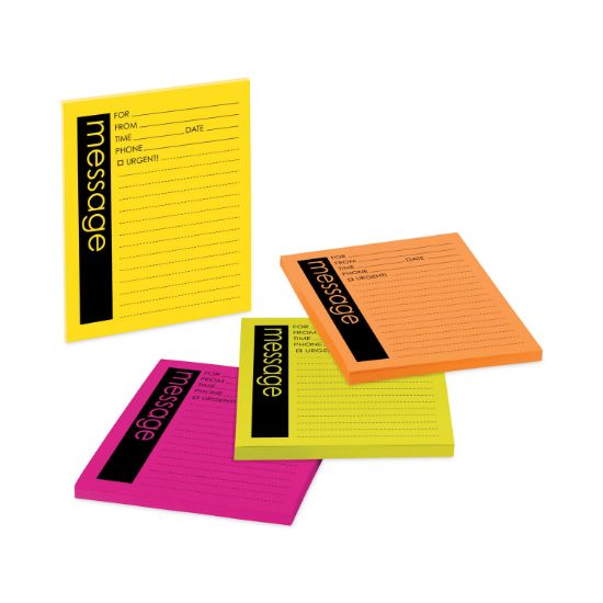 Picture of Post-it® Notes Super Sticky Self-Stick Message Pad, 3 7/8 x 4 7/8, Rio de Janeiro Colors, 50-Sheet, 4/Pack