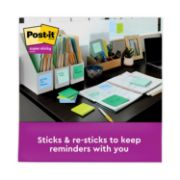 Picture of Post-it® Pop-up Notes Super Sticky Pop-up Recycled Notes in Bora Bora Colors, 3 x 3, 90-Sheet, 10/Pack