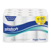 Picture of Windsoft® Premium Kitchen Roll Towels, 2 Ply, 11 x 6, White, 110/Roll, 12 Rolls/Carton