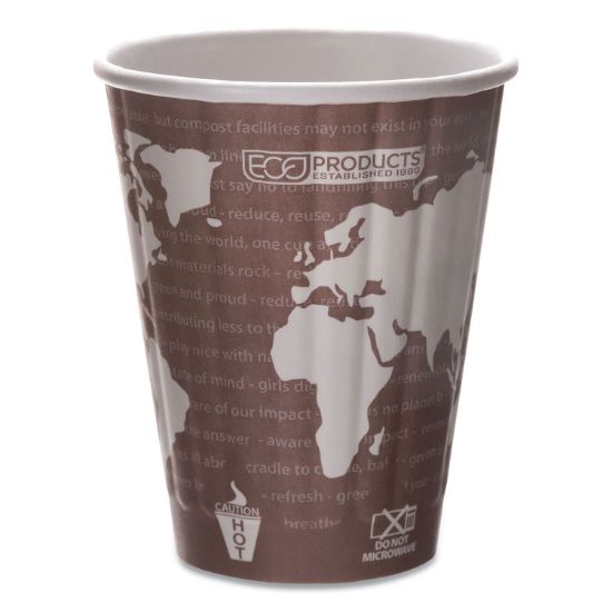 Picture of World Art Insulated Compostable Hot Cups, 16oz, Light Green, 600/Carton