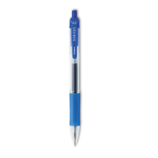 Picture of Zebra® Sarasa Retractable Gel Pen, Blue Ink, Fine, Dozen