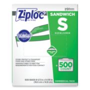 Picture of Ziploc® Resealable Sandwich Bags, 1.2mil, 6 1/2 x 6, Clear, 500/Box