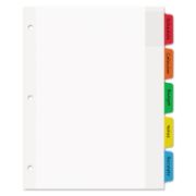 Picture of White Moveable Tab Dividers 5/Pkg Assorted