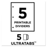 Picture of White Moveable Tab Dividers 5/Pkg Assorted