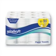 Picture of Windsoft® Premium Kitchen Roll Towels, 2 Ply, 11 x 6, White, 110/Roll, 12 Rolls/Carton