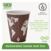 Picture of World Art Insulated Compostable Hot Cups, 16oz, Light Green, 600/Carton