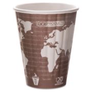 Picture of World Art Insulated Compostable Hot Cups, 16oz, Light Green, 600/Carton