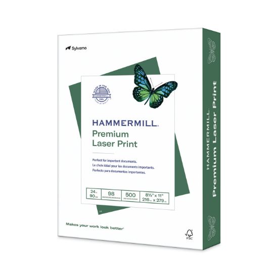 Picture of Hammermill® Laser Print Office Paper, 98 Brightness, 24lb, 8-1/2 x 11, White, 500 Sheets/Rm