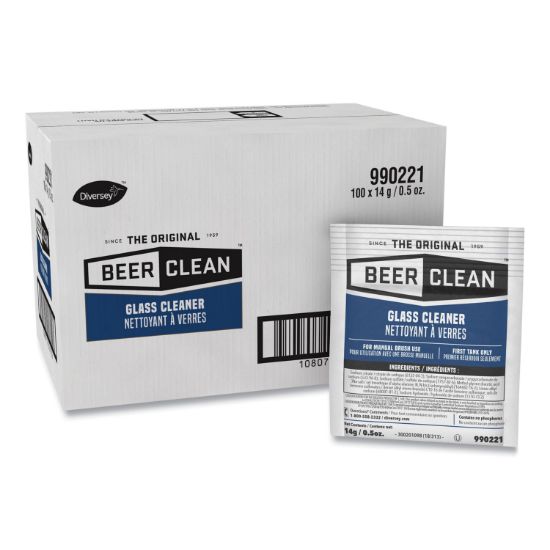 Picture of Diversey™ Beer Clean Glass Cleaner, Powder, .5oz Packet, 100/Carton