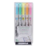 Picture of Zebra® Mildliner Double Ended Highlighter, Chisel/Bullet Tip, Assorted Colors, 5/Pack