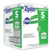 Picture of Ziploc® Resealable Sandwich Bags, 1.2mil, 6 1/2 x 6, Clear, 500/Box