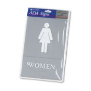 Picture of Headline® Sign ADA Sign, Women Restroom Symbol w/Tactile Graphic, Molded Plastic, 6 x 9, Gray