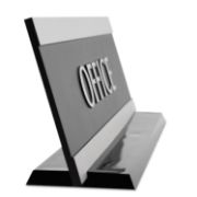 Picture of Headline® Sign Century Series Office Sign, OFFICE, 9 x 3, Black/Silver