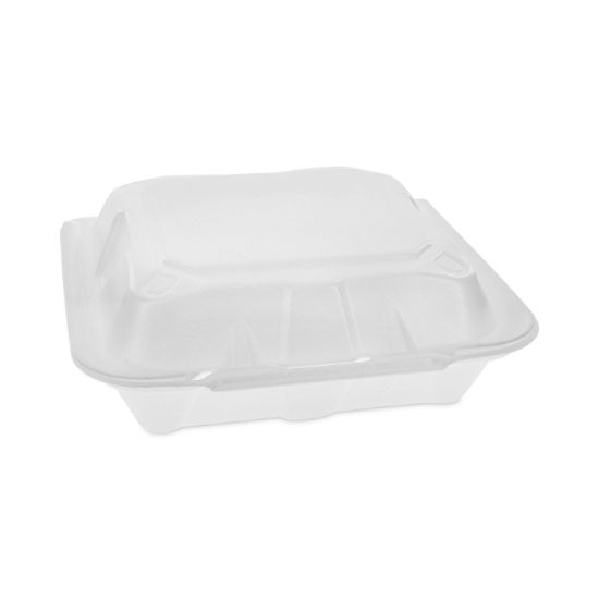Picture of FOAM HINGED LID CONTAINERS, DUAL TAB LOCK ECONOMY, 8.42 X 8.15 X 3, WHITE, 150/C