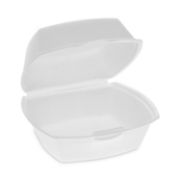 Picture of FOAM HINGED LID CONTAINERS, SINGLE TAB LOCK, 5.13 X 5.13 X 2.5, WHITE, 500/CARTO