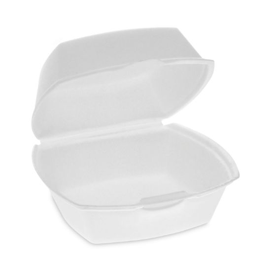 Picture of FOAM HINGED LID CONTAINERS, SINGLE TAB LOCK, 5.13 X 5.13 X 2.5, WHITE, 500/CARTO