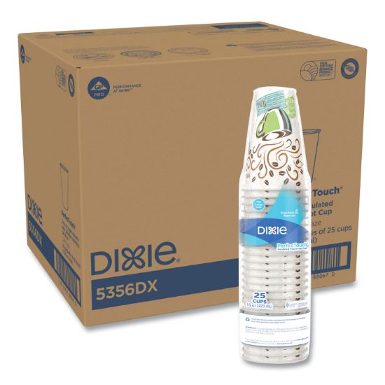 Picture of Dixie® Hot Cups, Paper, 16oz, Coffee Dreams Design, 500/Carton
