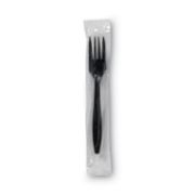 Picture of Dixie® Individually Wrapped Heavyweight Utensils, Fork, Plastic, Black, 1000/Carton