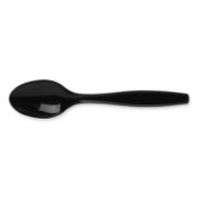 Picture of Dixie® Individually Wrapped Heavyweight Utensils, Teaspoon, Black, 1000/Carton