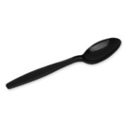 Picture of Dixie® Individually Wrapped Heavyweight Utensils, Teaspoon, Black, 1000/Carton