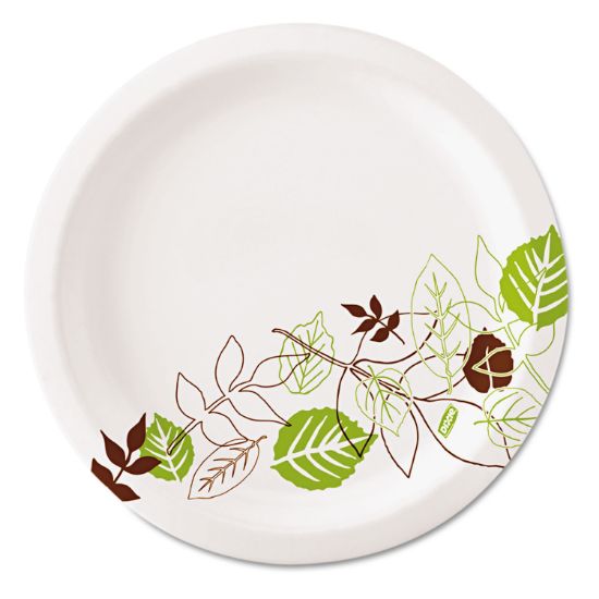 Picture of Dixie® Pathways Soak-Proof Shield Mediumweight Paper Plates, 6 7/8", Grn/Burg, 1000/Ct