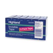 Picture of Highland™ Invisible Permanent Mending Tape, 3/4" x 1000", 1" Core, Clear, 6/Pack