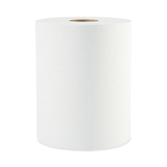 Picture of Boardwalk® Hardwound Paper Towels, 1-Ply, 8" x 600ft, White, 2" Core, 12 Rolls/Carton