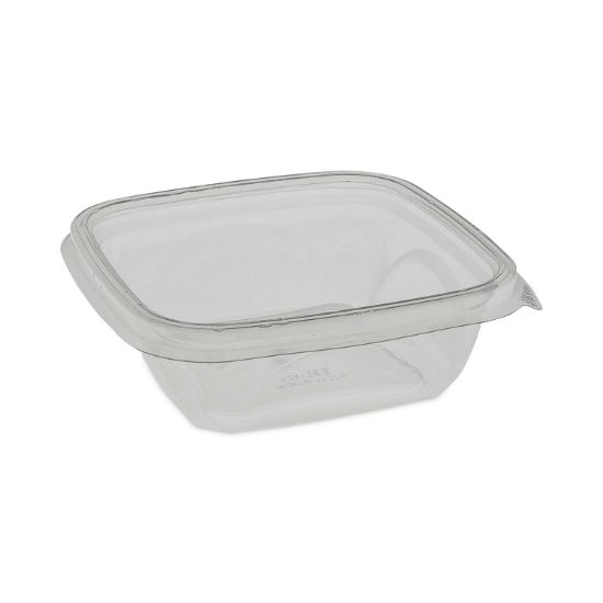 Picture of EARTHCHOICE RECYCLED PET SQUARE BASE SALAD CONTAINERS, 5 X 5 X 1.63, 12 OZ, CLEA
