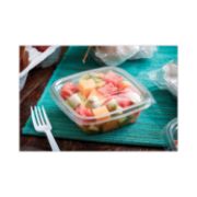 Picture of EARTHCHOICE RECYCLED PET SQUARE BASE SALAD CONTAINERS, 5 X 5 X 1.63, 12 OZ, CLEA