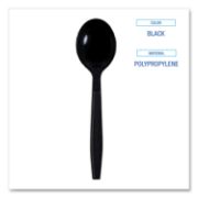 Picture of Boardwalk® Heavyweight Wrapped Polypropylene Cutlery, Soup Spoon, Black, 1000/Carton