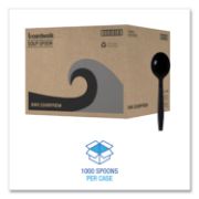 Picture of Boardwalk® Heavyweight Wrapped Polypropylene Cutlery, Soup Spoon, Black, 1000/Carton